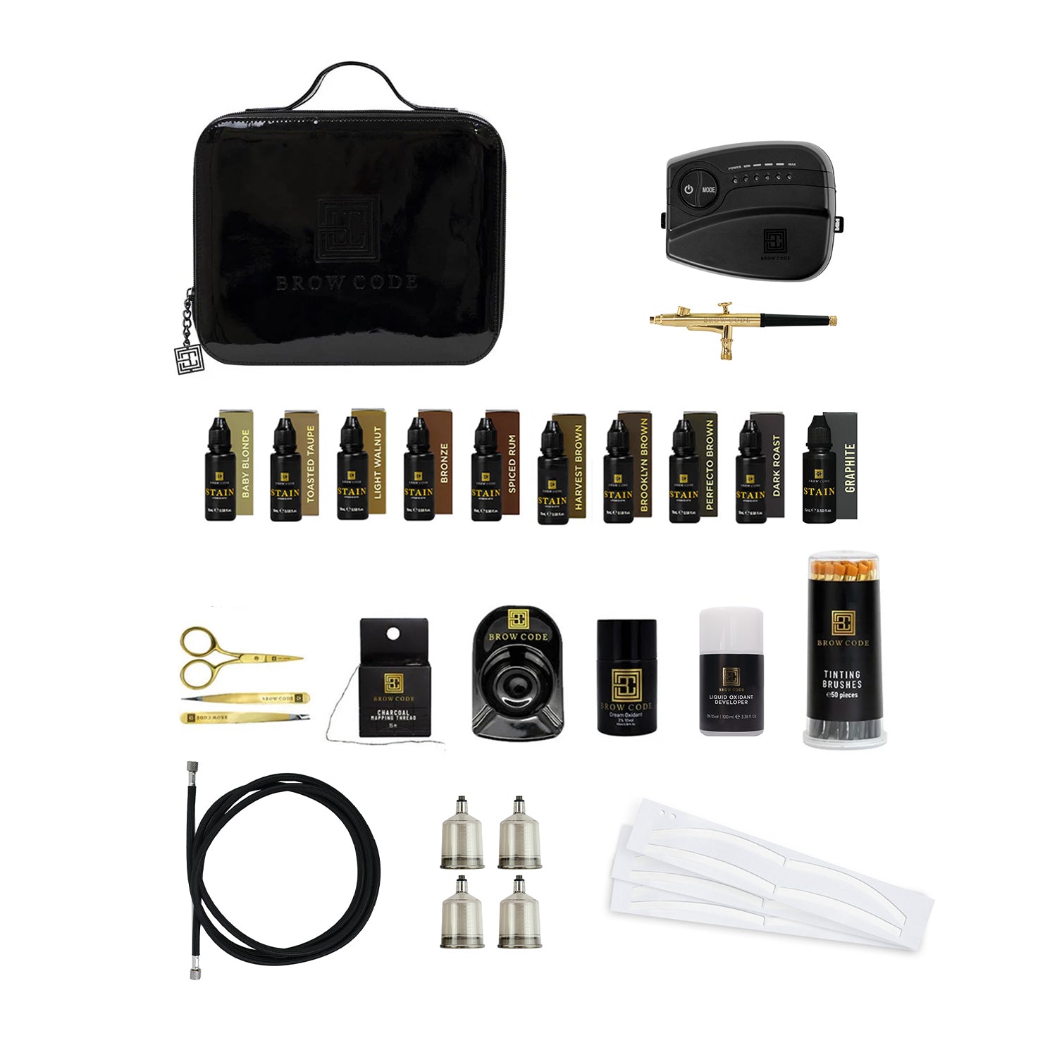 Contents of the AIrbrush kit against a white background