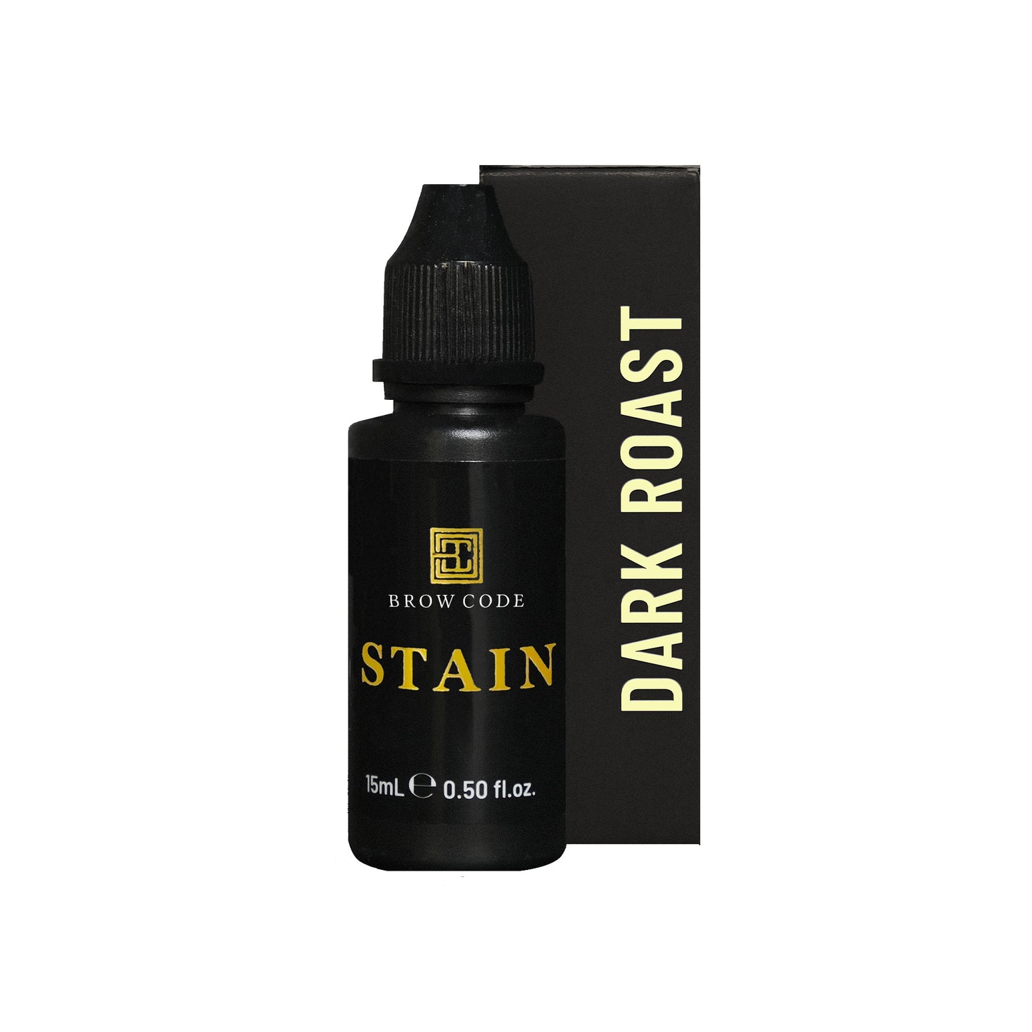 Stain Hybrid Brow Dye color-dark-roast---black against a white background