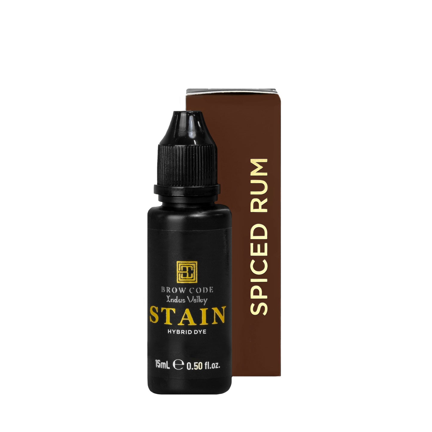 Stain Hybrid Brow Dye Color-Spiced Rum - Red against a white background